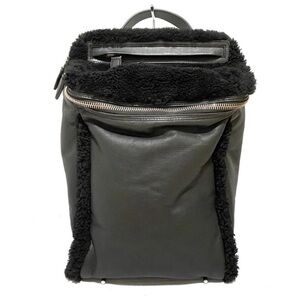 Alexander Wang Black Leather Backpack with Shearling Trim